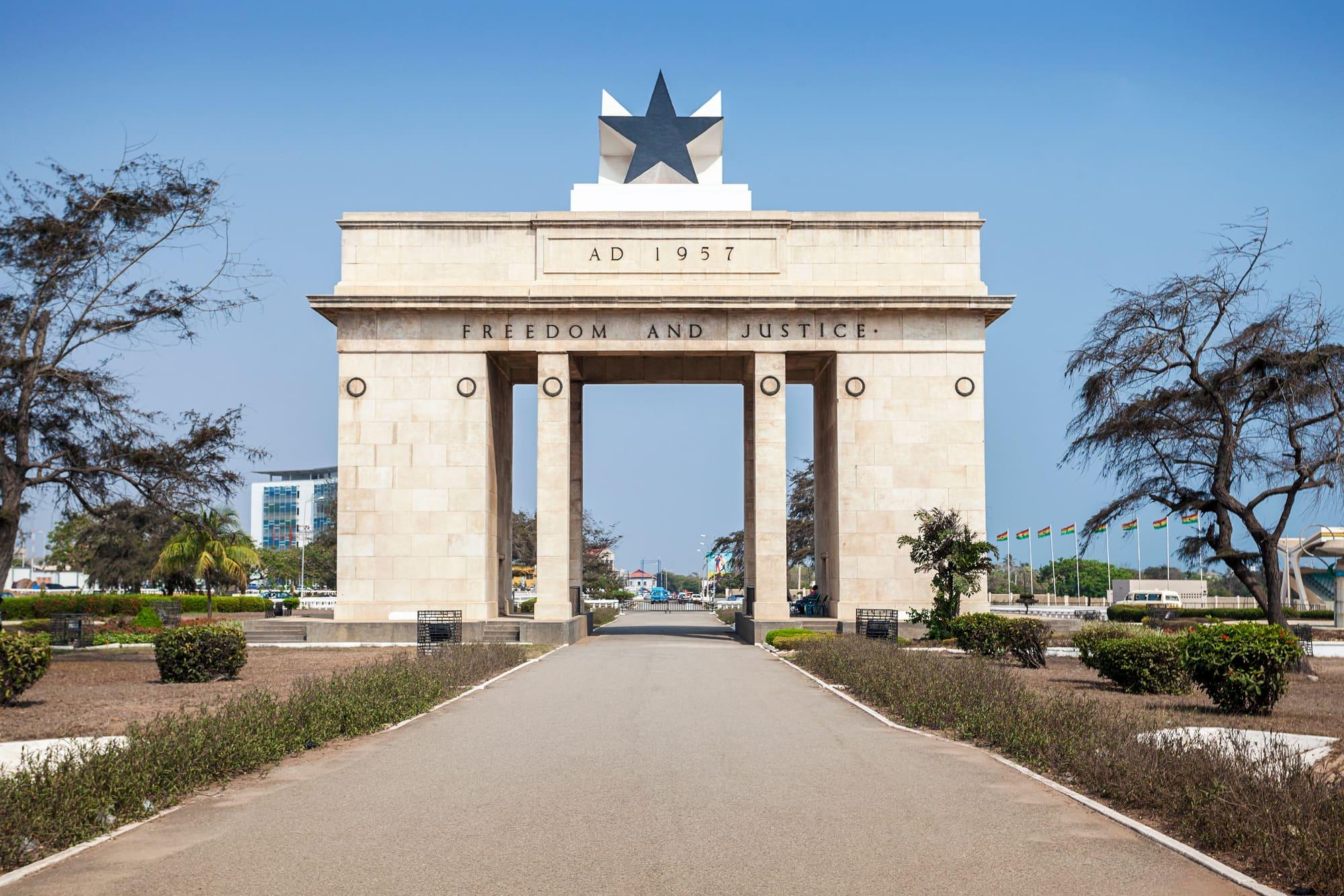 Ghana Independence Arch, Accra, inscribed AD 1957.